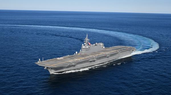 Japonia scrie istorie: În premieră după războiul mondial, JS Kaga, portavionul japonez care va opera F-35, a ieșit pe mare