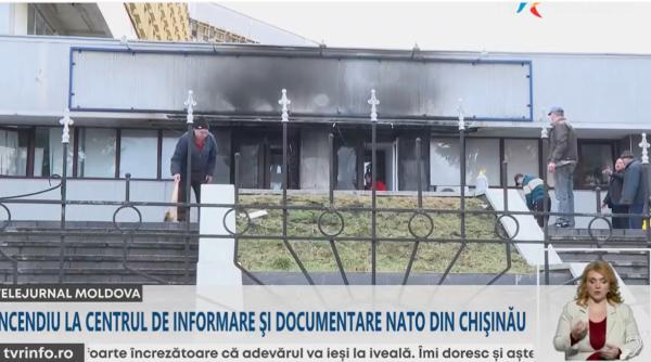 A fost incendiat în mod intenționat Centrul de Informare NATO de la Chișinău. SUA reacționează prompt și condamnă actul de violență