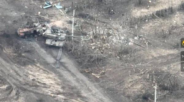 Un alt tanc M1 Abrams a fost distrus de ruşi în apropiere de Avdiivka (Foto/Video): Ucrainenii ar fi pierdut în total trei astfel de tacuri