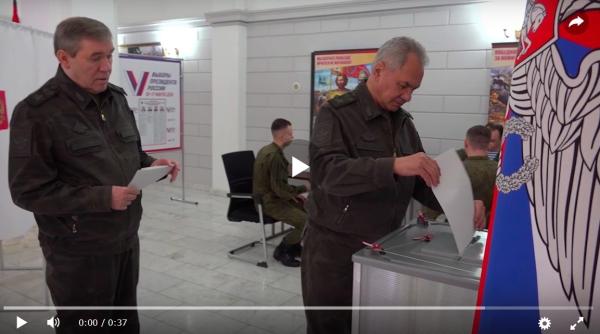 Gherasimov a apărut pentru prima dată în public după speculațiile privind înlocuirea din funcție. Acesta a votat împreună cu Șoigu în Regiunea Militară Sud
