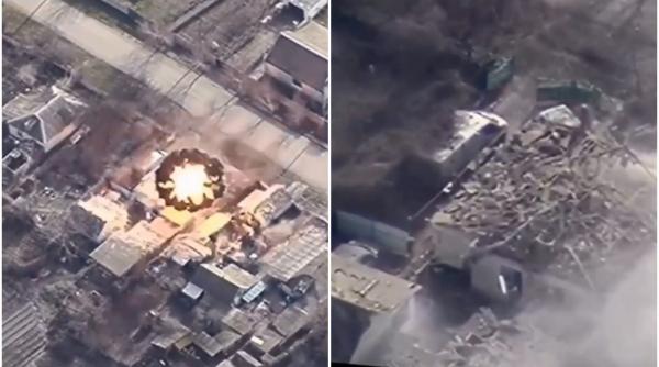 Ucrainenii au utilizat muniţiile GLSDB pentru a bombarda clădirea operatorilor ruși de UAV din regiunea Herson (Foto/Video)