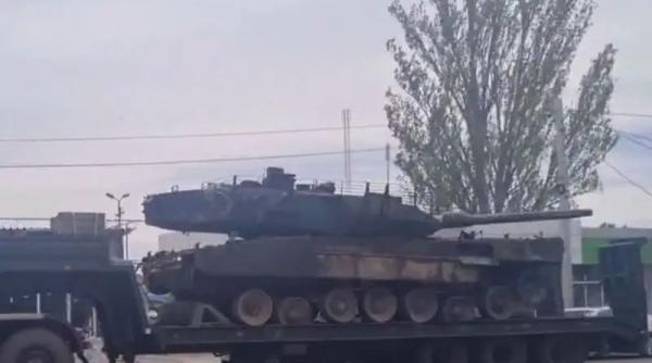 Forțele ruse au capturat un Leopard 2A6 al armatei ucrainene (FotoVideo): Este de așteptat ca tancul capturat să fie supus unei examinări înainte de a fi prezentat publicului