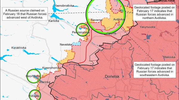 Situație foarte grea pe frontul de Est: Ocupantul rus avansează la nord-vest de Avdiivka, în timp ce Armata Ucrainei depune eforturi mari pentru a opri avansul