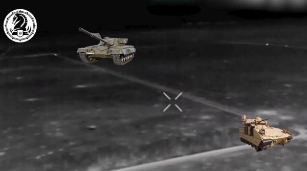 Militarii ucraineni au distrus un tanc rusesc T-80, utilizând rachete TOW trase dintr-un IFV Bradley (Foto/Video)