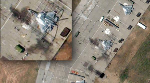 Rusia a recunoscut avarierea a două dintre cele mai moderne avioane de luptă Su-57 de către UAV-uri ucrainene (Foto)