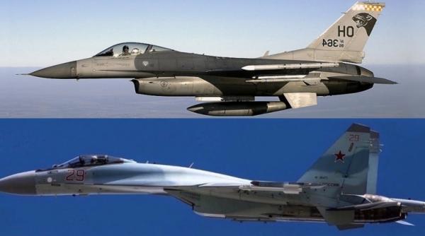 Su-35 vs. F-16. Rușii se încurajează și spun că sunt pregătiți: Piloții de Su-35S au studiat punctele forte și cele vulnerabile ale F-16 americane