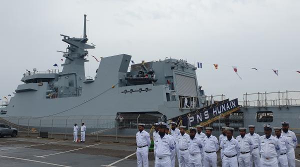 Damen a livrat nava HUNAIN către Forțele Navale ale Marinei Pakistaneze, în România (Foto). Construcția a avut loc la Galați