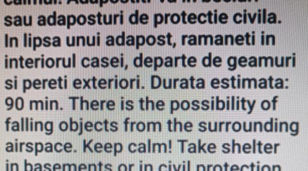 Război în Ucraina: Mesaj RO-ALERT pentru judeţele Tulcea şi Constanţa