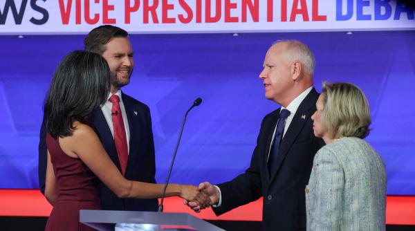 Dezbaterea candidaților la vicepreședinția SUA, surprinzător de politicoasă. Singurul moment tensionat: Vance evită să răspundă dacă va recunoaște o eventuală înfrângere a lui Trump