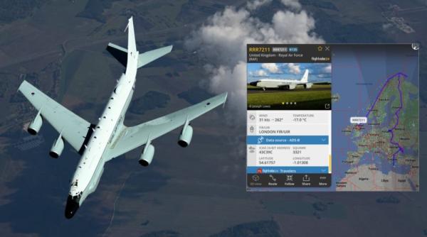 De la Marea Mediterană la Marea Barents: Un avion britanic de cercetare radioelectronică RC-135W a monitorizat, într-o singură misiune, întreaga graniță de est a NATO