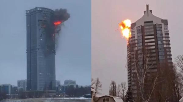 Orașul rus Kazan, sub asediul atacurilor ucrainene. Drone kamikaze au lovit mai multe clădiri, zborurile de pe aeroport sunt suspendate (Video)