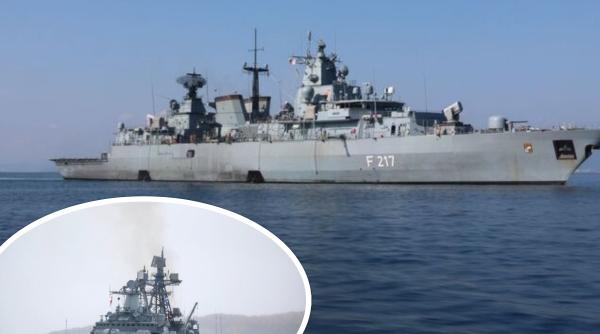 Marina rusă continuă să hărțuiască: Distrugătorul rusesc a urmărit o fregată germană până în portul Rostock