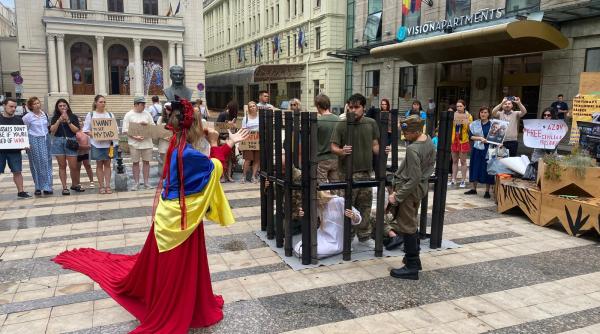 Gulag 2.0. Manifestație de solidaritate cu victimele torturii rusești, organizată de comunitatea ucraineană din București