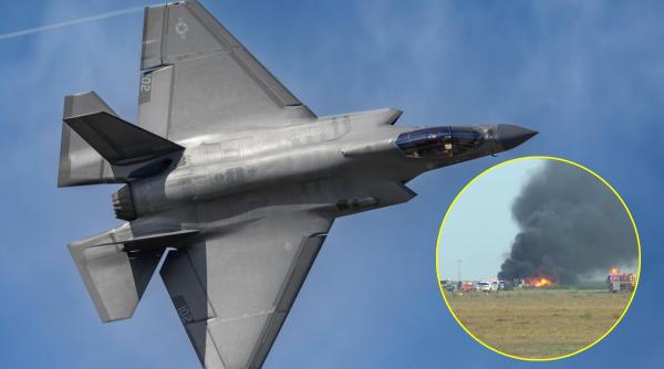 Un F-35C al U.S. Navy s-a prăbușit în California: Avionul aparținea unei escadrile de instruire (Foto/Video)