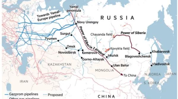 China vrea să cumpere mai multe gaze din Rusia via conducta Power of Siberia 1, în timp ce construcția Power of Siberia 2 stagnează