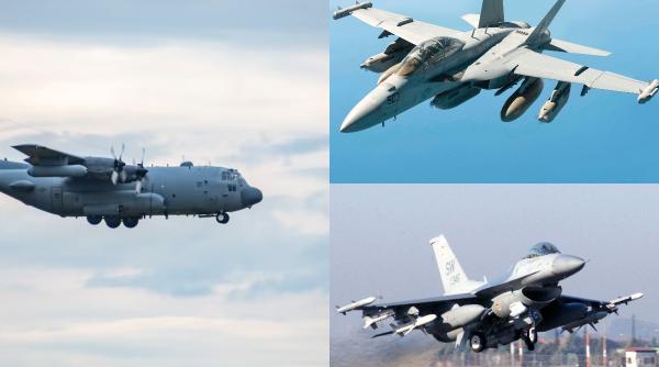 SUA trimit la război tot ce au în materie de război electronic, în timp ce legendarul U-2 scanează regiunea: F-16CJ, EA-18G Growler și bătrânul Hercules puternic modificat