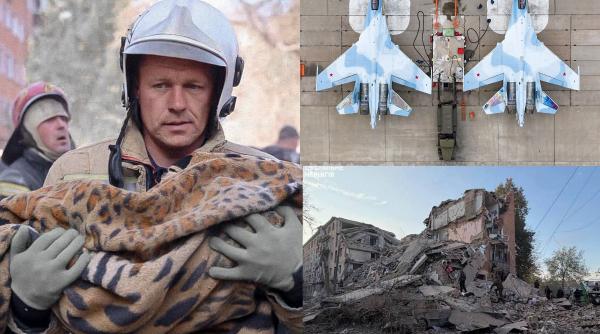 Ucrainenii au țintit un aerodrom din Federația Rusă. Moscova răspunde și pune la pământ un bloc: 16 civili, uciși dintr-un foc